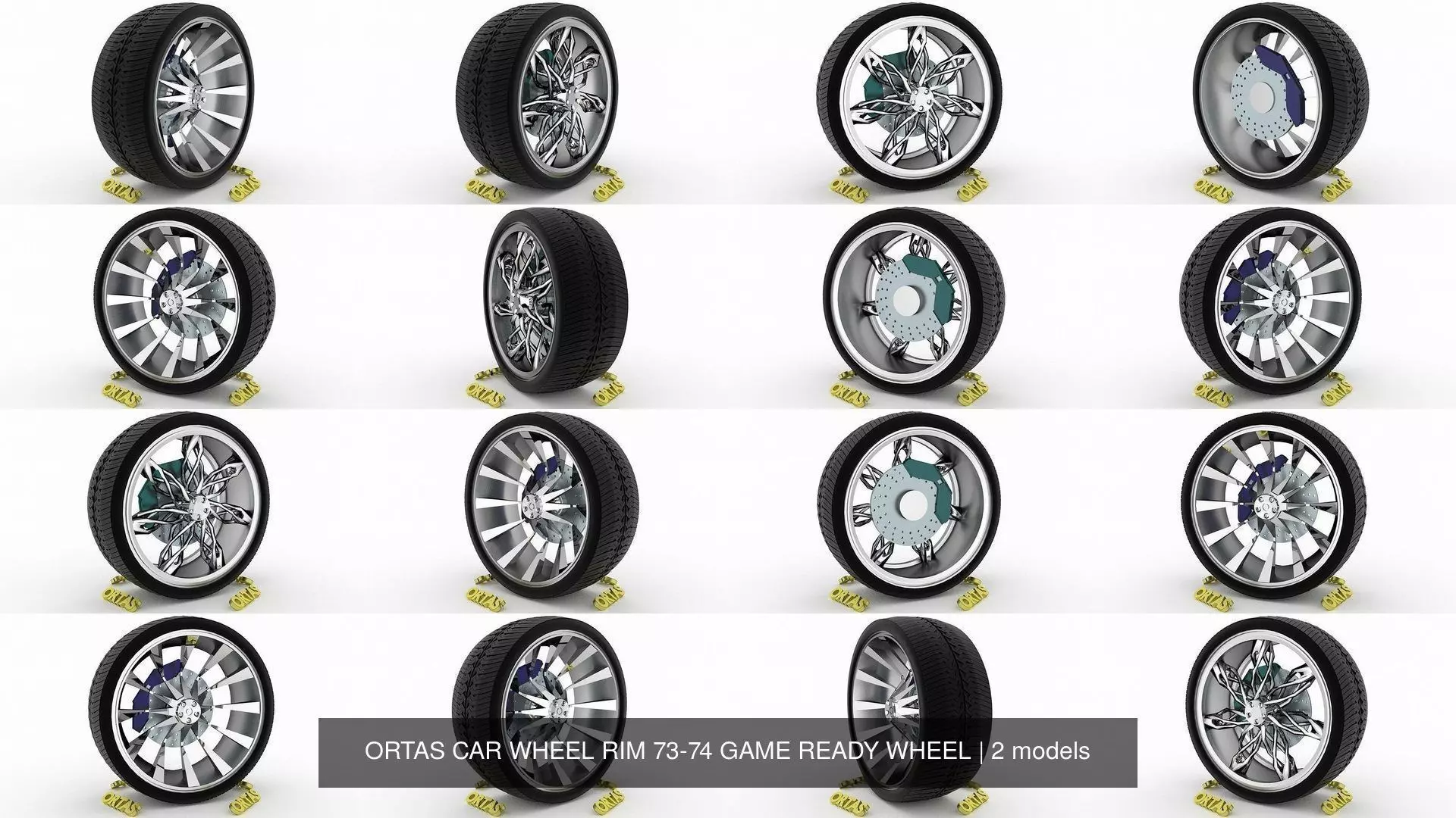 ORTAS CAR WHEEL RIM 73-74 GAME READY WHEEL 3D Model Collection_0