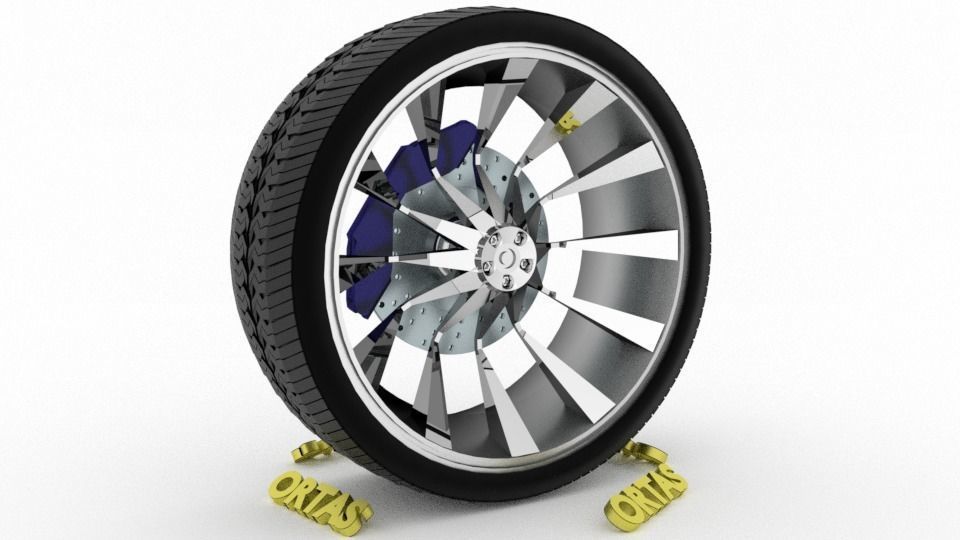 ORTAS CAR WHEEL RIM 73-74 GAME READY WHEEL 3D Model Collection_18