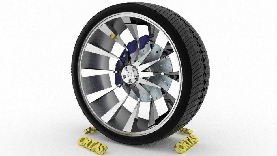 ORTAS CAR WHEEL RIM 73-74 GAME READY WHEEL 3D Model Collection_13