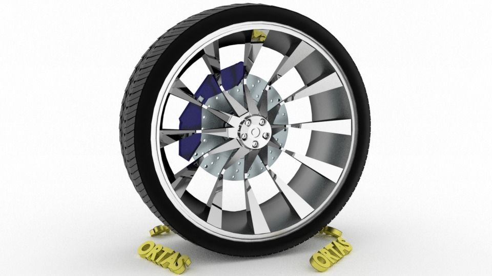 ORTAS CAR WHEEL RIM 73-74 GAME READY WHEEL 3D Model Collection_20