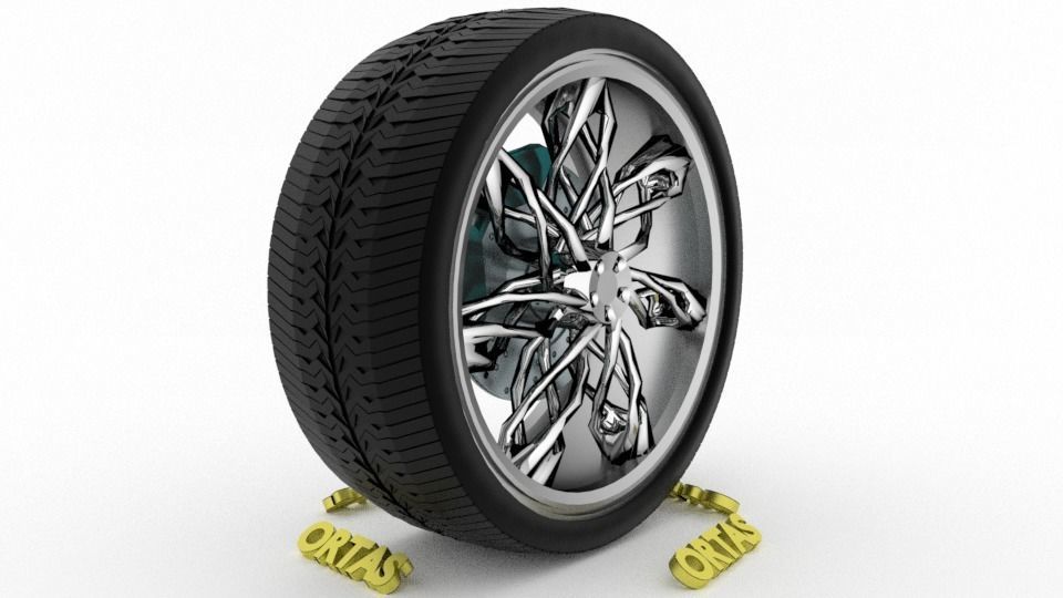 ORTAS CAR WHEEL RIM 73-74 GAME READY WHEEL 3D Model Collection_3