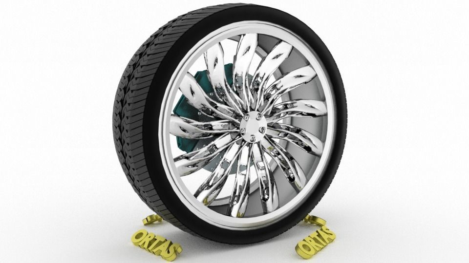 ORTAS CAR WHEEL RIM 75-76 GAME READY WHEEL 3D Model Collection_12