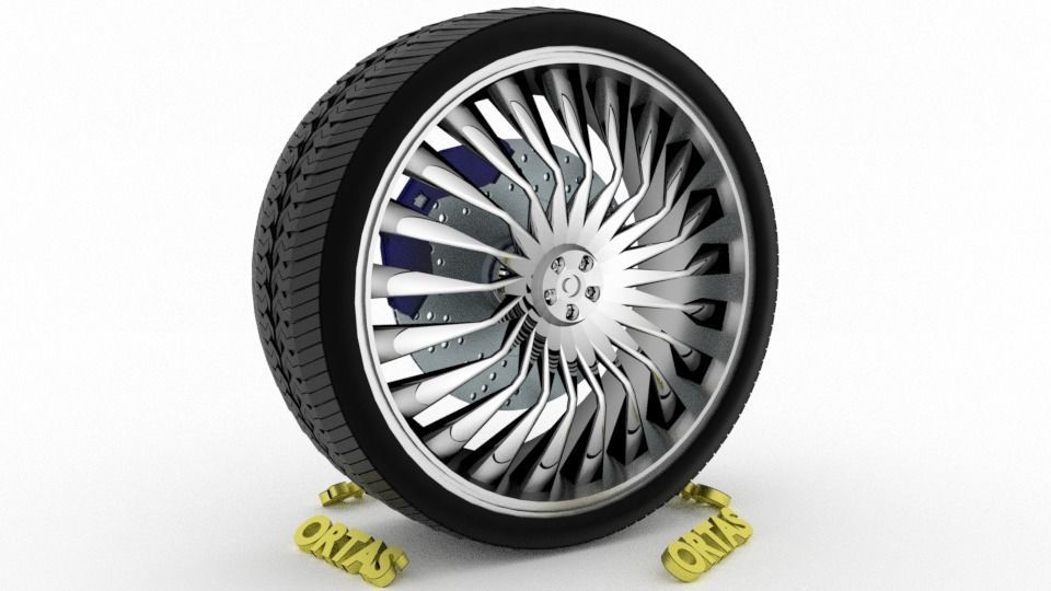 ORTAS CAR WHEEL RIM 75-76 GAME READY WHEEL 3D Model Collection_21