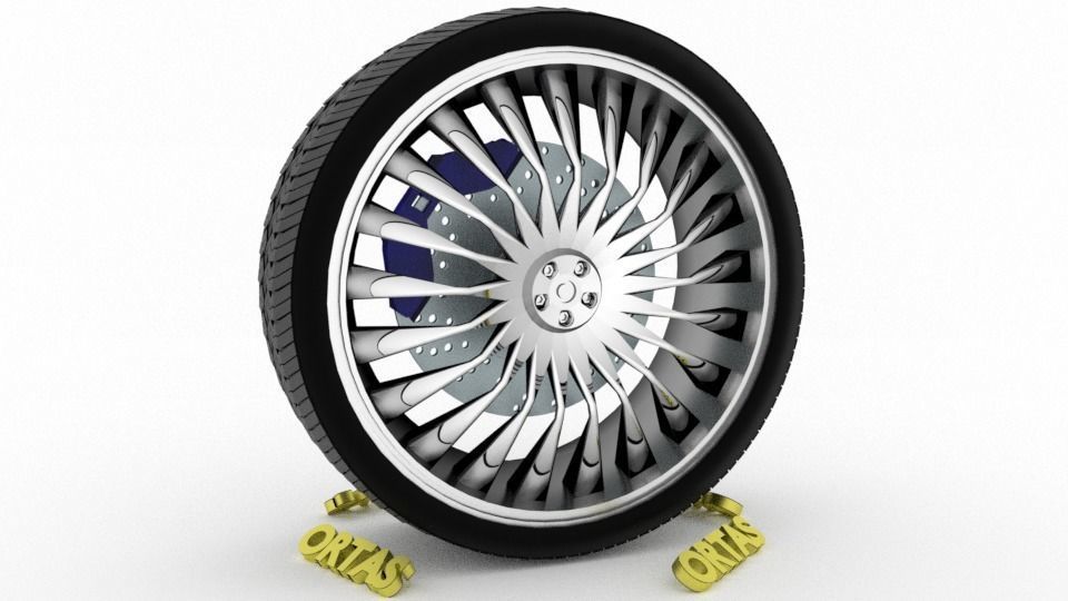 ORTAS CAR WHEEL RIM 75-76 GAME READY WHEEL 3D Model Collection_13