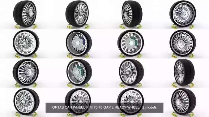 ORTAS CAR WHEEL RIM 75-76 GAME READY WHEEL 3D Model Collection