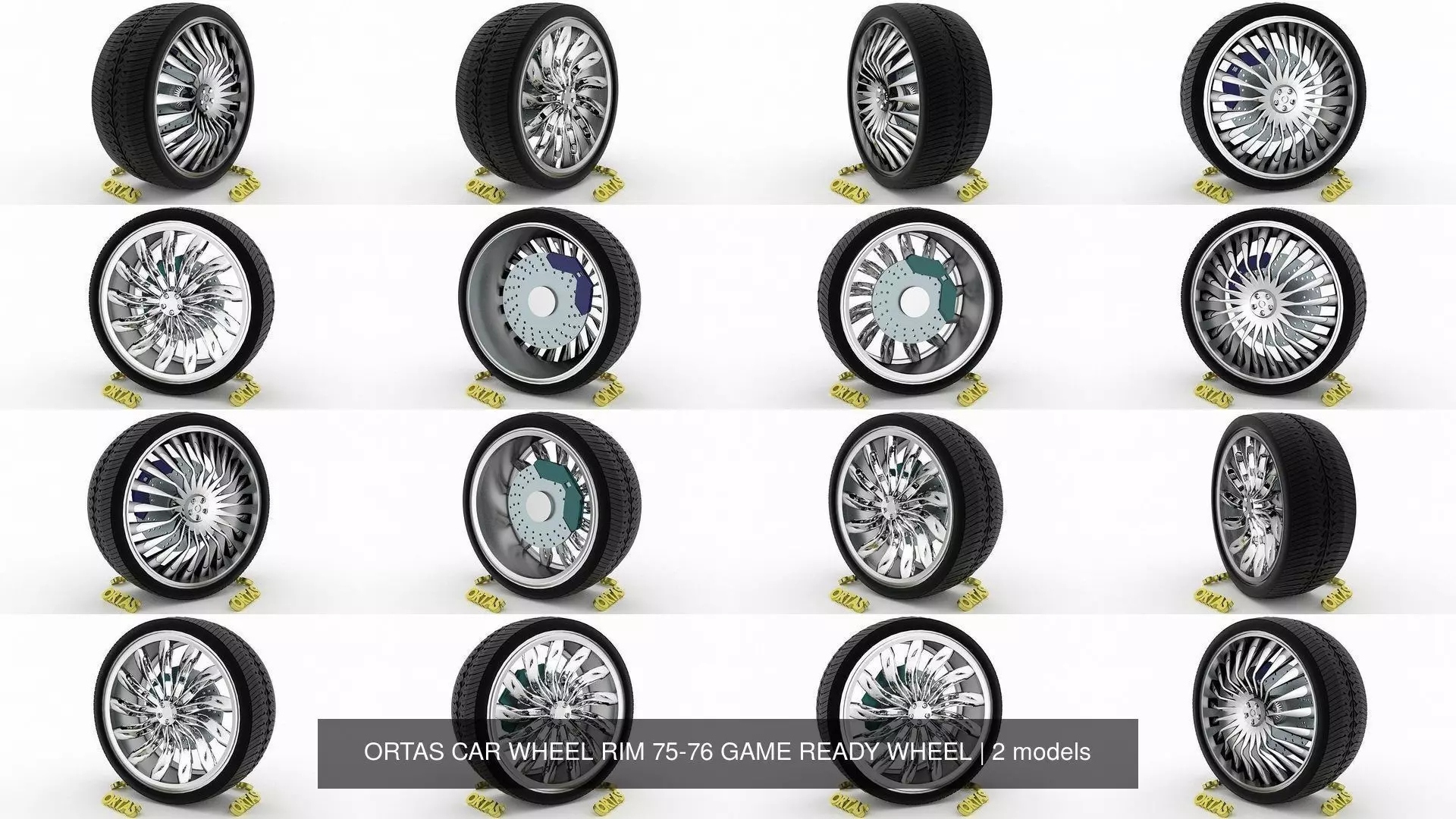 ORTAS CAR WHEEL RIM 75-76 GAME READY WHEEL 3D Model Collection_0