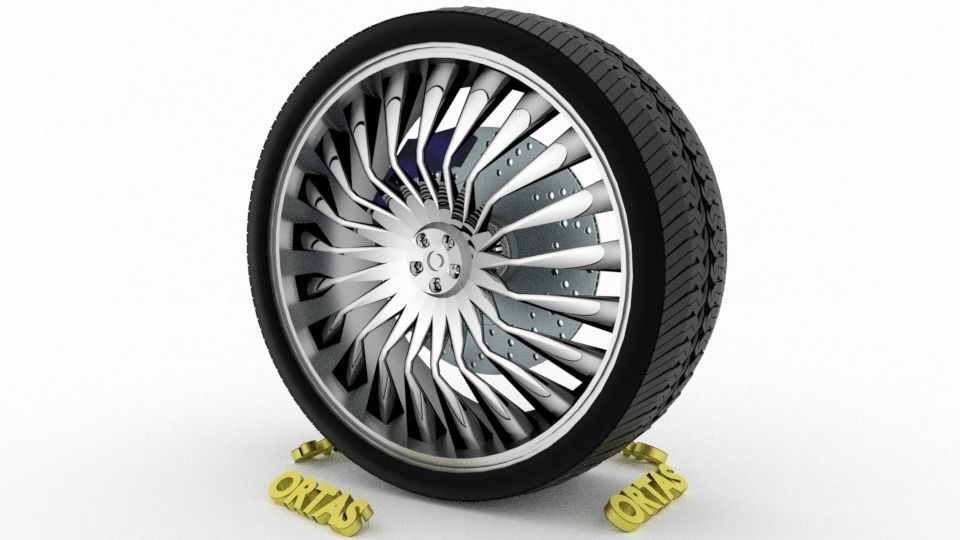 ORTAS CAR WHEEL RIM 75-76 GAME READY WHEEL 3D Model Collection_22