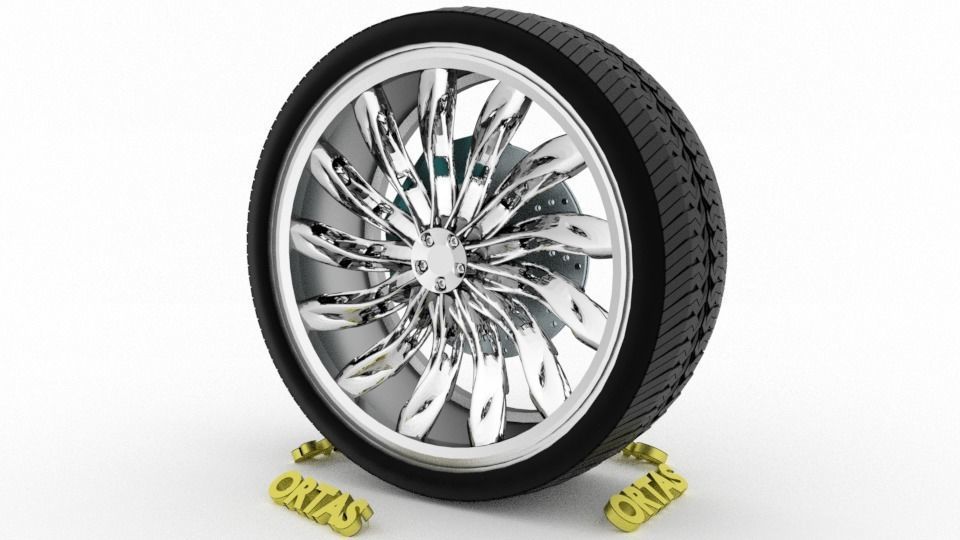 ORTAS CAR WHEEL RIM 75-76 GAME READY WHEEL 3D Model Collection_6