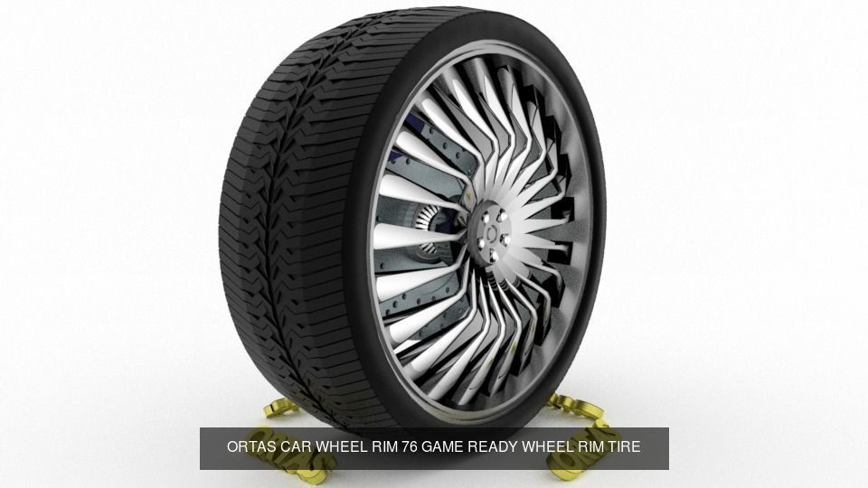ORTAS CAR WHEEL RIM 75-76 GAME READY WHEEL 3D Model Collection_1