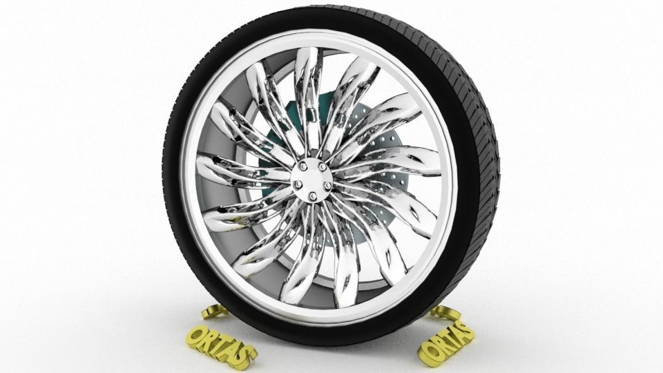 ORTAS CAR WHEEL RIM 75-76 GAME READY WHEEL 3D Model Collection_4