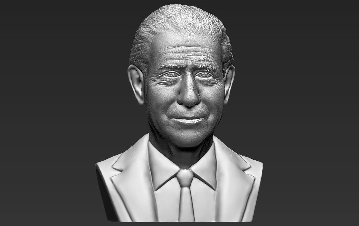 Prince Charles bust 3D printing ready stl obj formats 3D print model_14