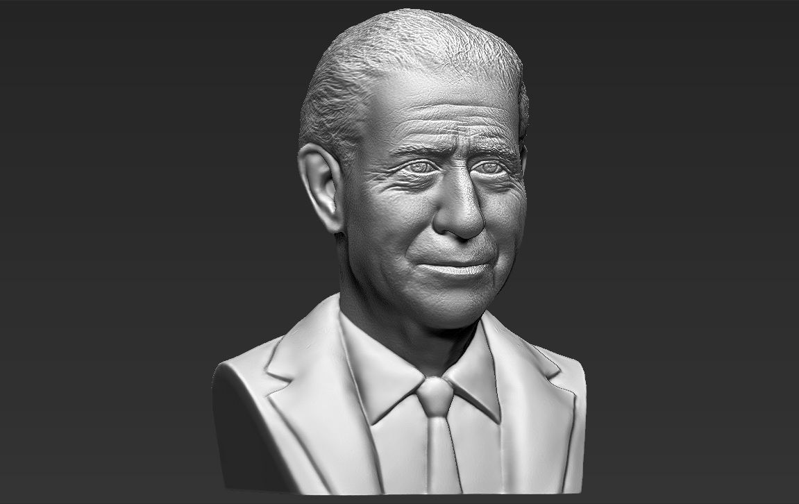 Prince Charles bust 3D printing ready stl obj formats 3D print model_13