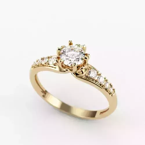 Solitaire Wedding Engagement Women Diamond Ring 3dm stl  3D print model