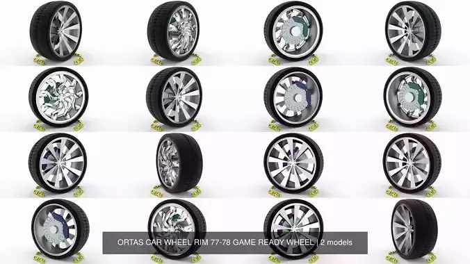 ORTAS CAR WHEEL RIM 77-78 GAME READY WHEEL 3D Model Collection