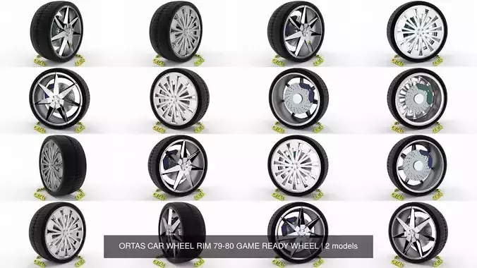 ORTAS CAR WHEEL RIM 79-80 GAME READY WHEEL 3D Model Collection