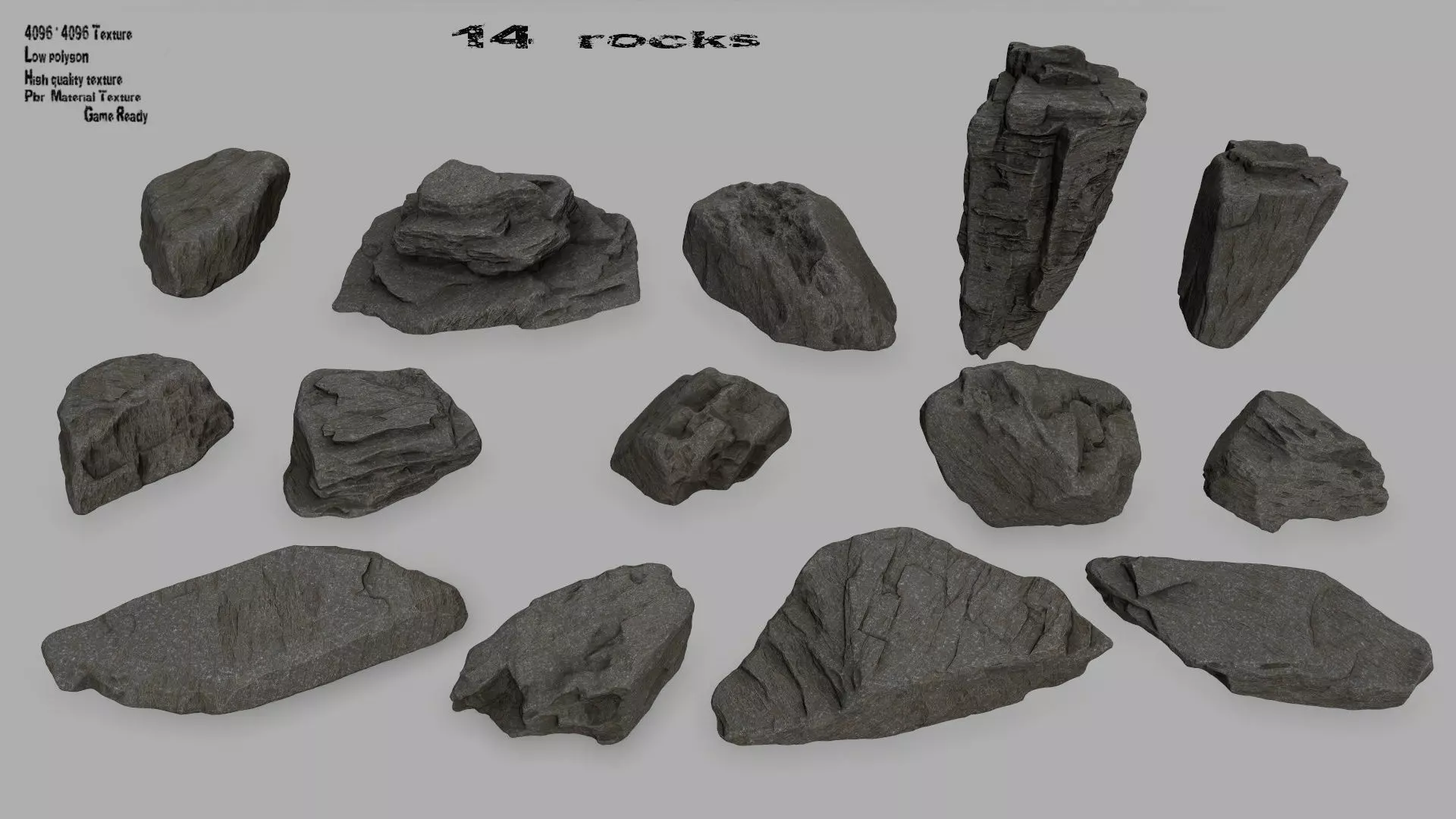 rocks rock Low-poly 3D model_0