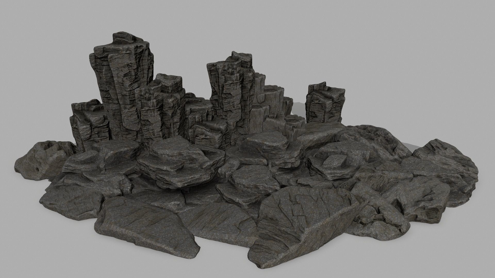 rocks rock Low-poly 3D model_1
