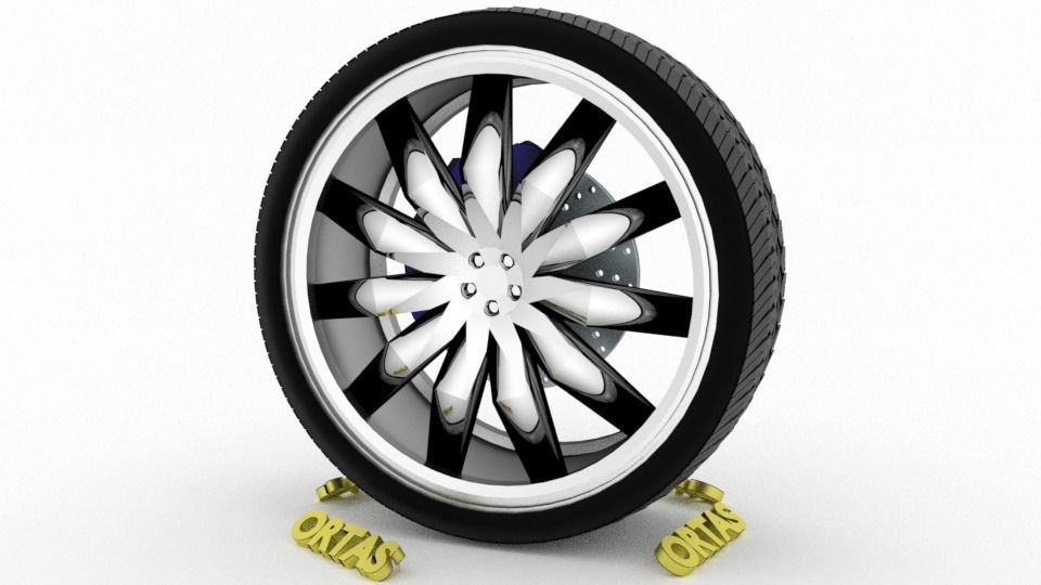 ORTAS CAR WHEEL RIM 85-86 GAME READY WHEEL 3D Model Collection_12