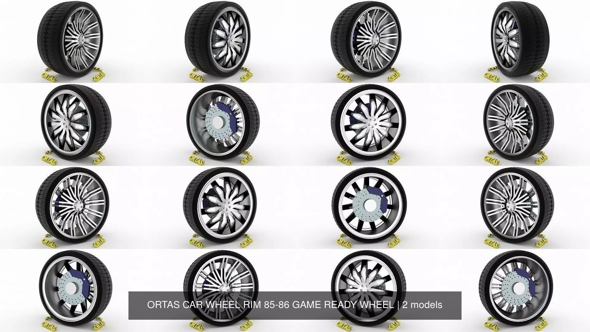 ORTAS CAR WHEEL RIM 85-86 GAME READY WHEEL 3D Model Collection_0