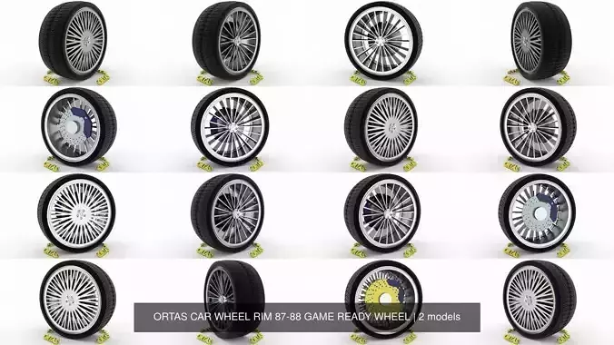 ORTAS CAR WHEEL RIM 87-88 GAME READY WHEEL 3D Model Collection