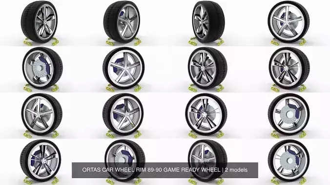 ORTAS CAR WHEEL RIM 89-90 GAME READY WHEEL 3D Model Collection