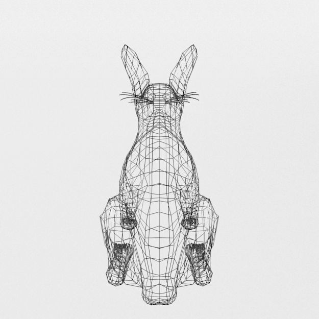 Tan Rabbit Low-poly 3D model_5