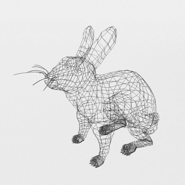 Tan Rabbit Low-poly 3D model_4