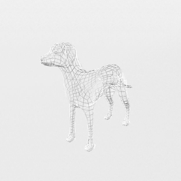 Dalmatian dog Low-poly 3D model_4