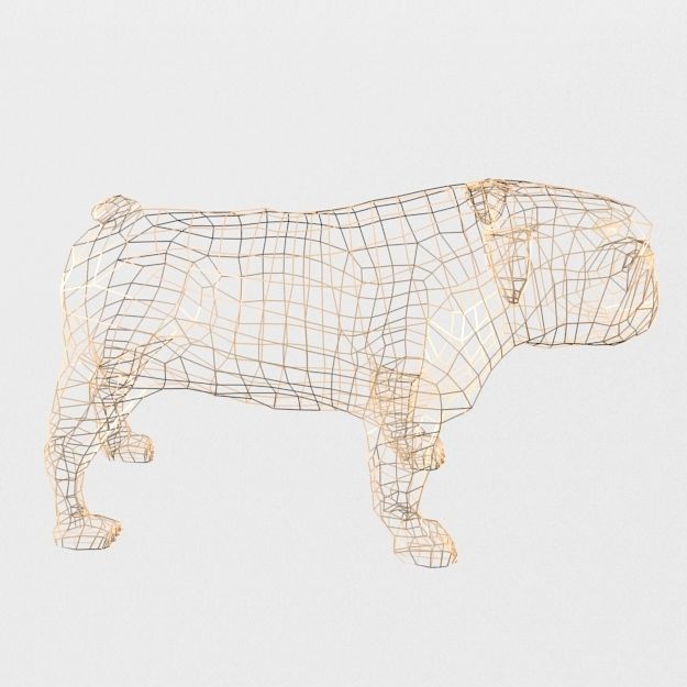 Bulldog Low-poly 3D model_8