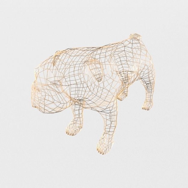 Bulldog Low-poly 3D model_6