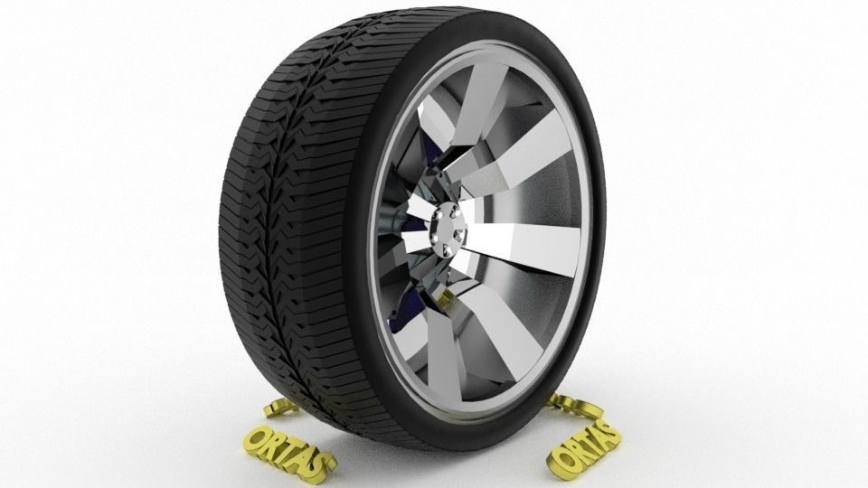 ORTAS CAR WHEEL RIM 95-96 GAME READY WHEEL 3D Model Collection_3
