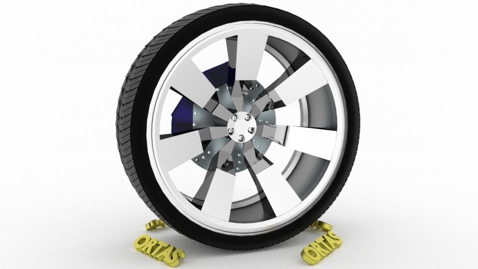 ORTAS CAR WHEEL RIM 95-96 GAME READY WHEEL 3D Model Collection_4