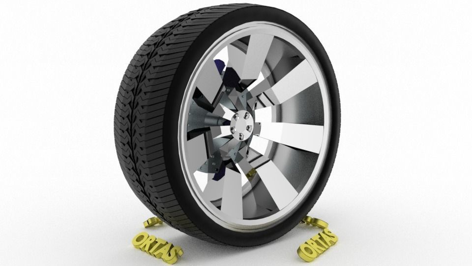 ORTAS CAR WHEEL RIM 95-96 GAME READY WHEEL 3D Model Collection_9