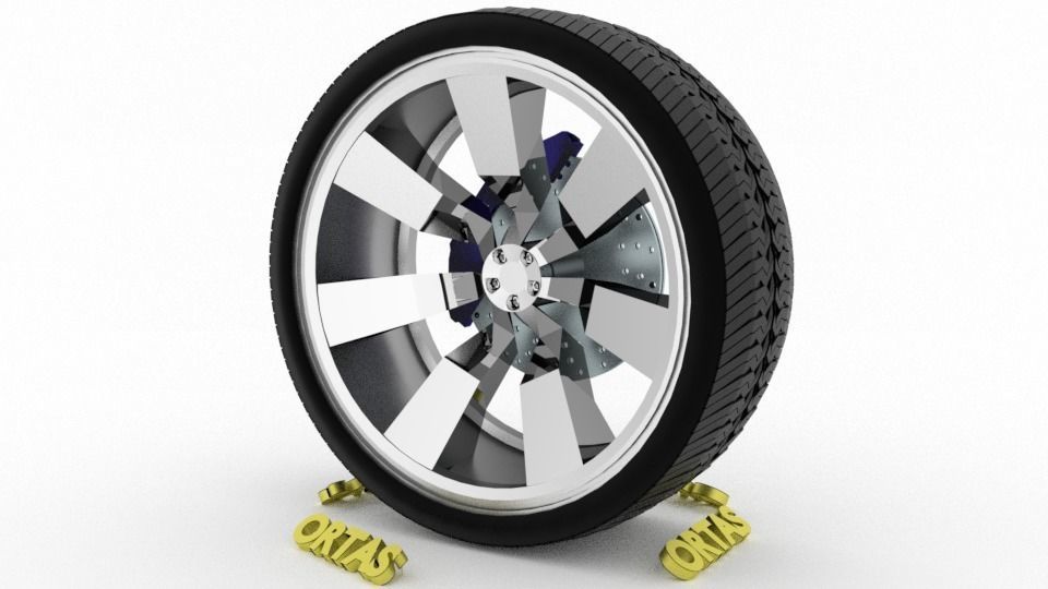ORTAS CAR WHEEL RIM 95-96 GAME READY WHEEL 3D Model Collection_10