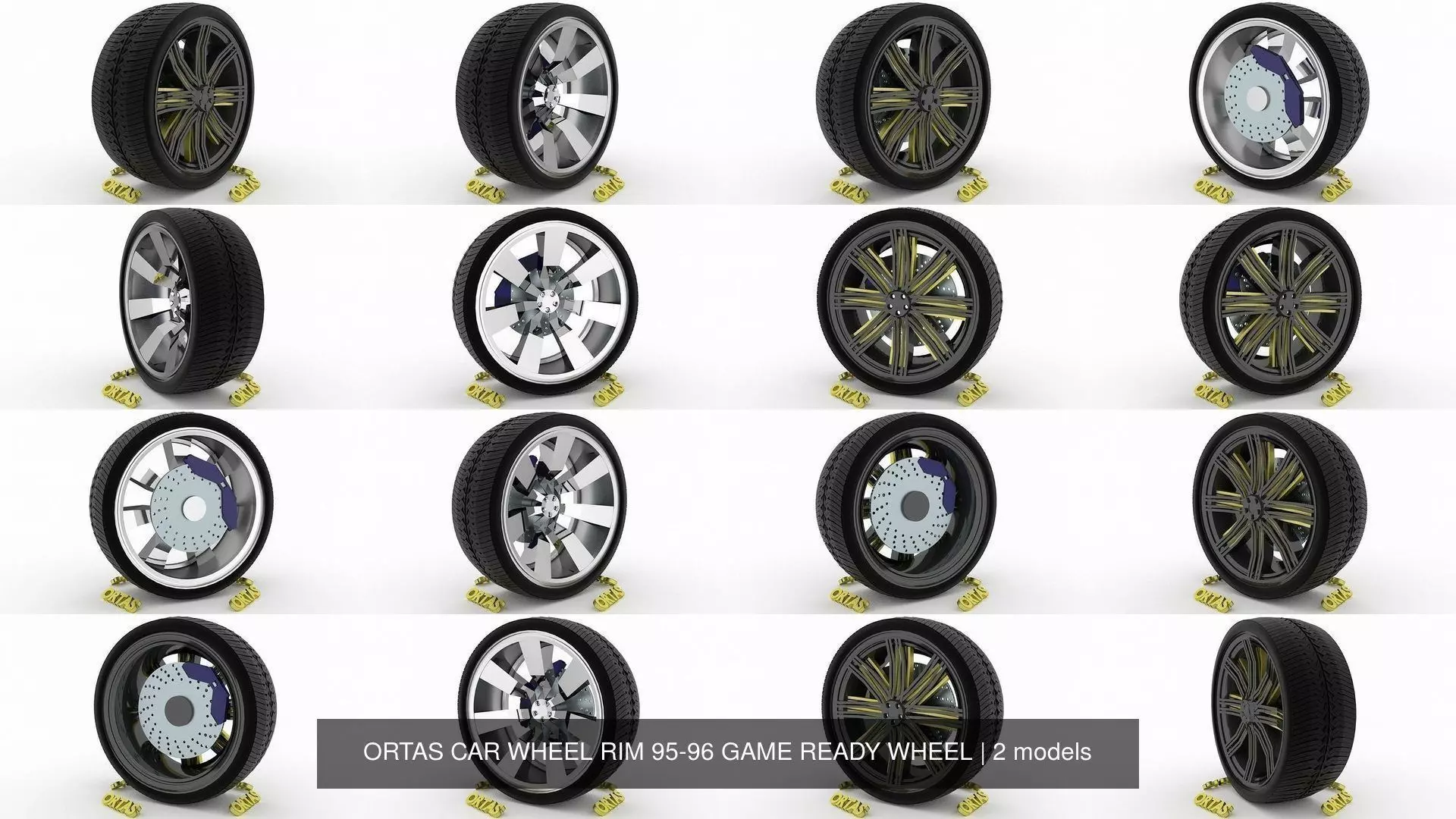 ORTAS CAR WHEEL RIM 95-96 GAME READY WHEEL 3D Model Collection_0