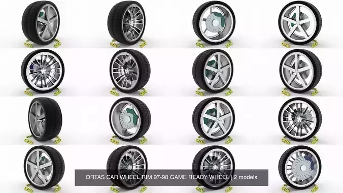 ORTAS CAR WHEEL RIM 97-98 GAME READY WHEEL 3D Model Collection