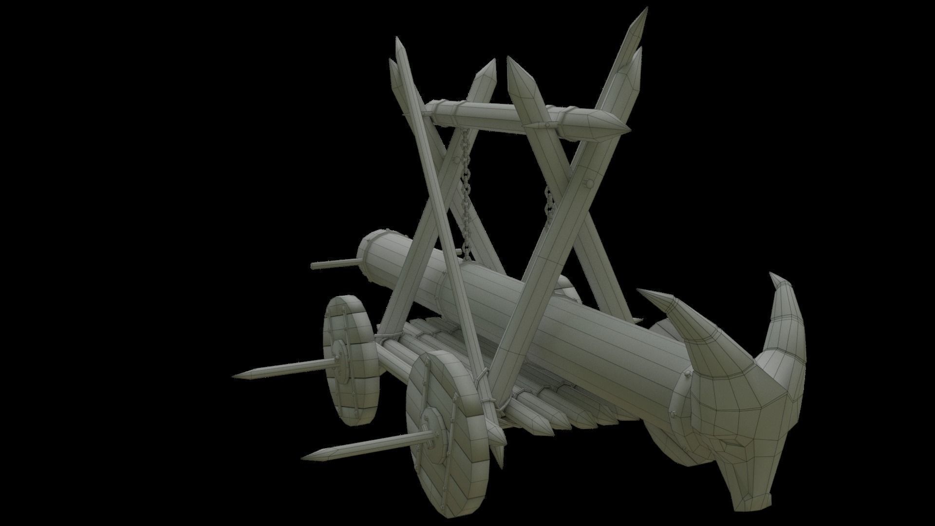 Battering Ram-poly 3D model Low-poly 3D model_8