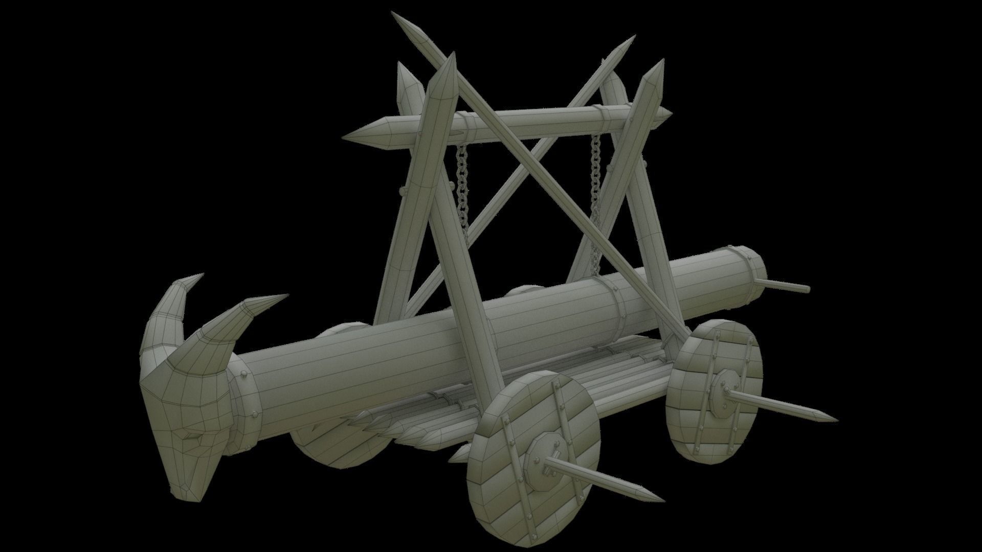 Battering Ram-poly 3D model Low-poly 3D model_7
