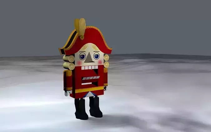Nutcracker - toy soldier  Low-poly 3D model