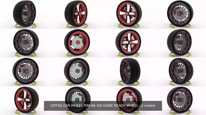 ORTAS CAR WHEEL RIM 99-100 GAME READY WHEEL 3D Model Collection