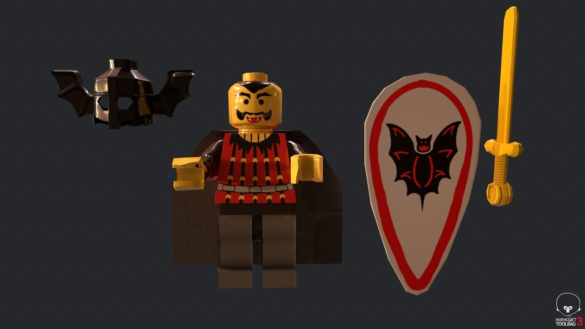 Lego Basil The Bat Lord Low-poly 3D model_9