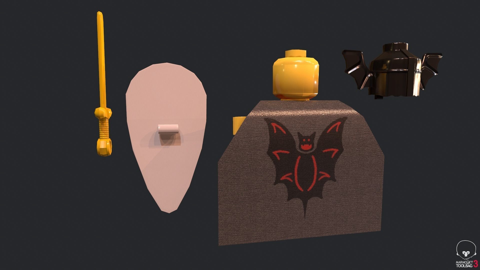 Lego Basil The Bat Lord Low-poly 3D model_10