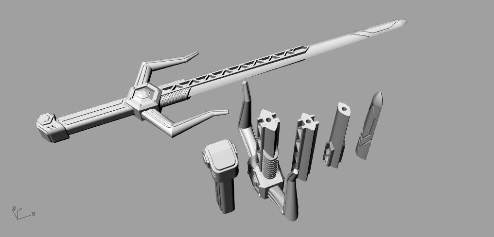 Power rangers Magna Defender sword  3D print model_3