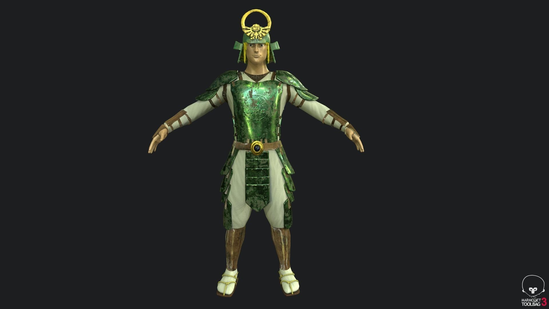 Samurai Link Low-poly 3D model_1