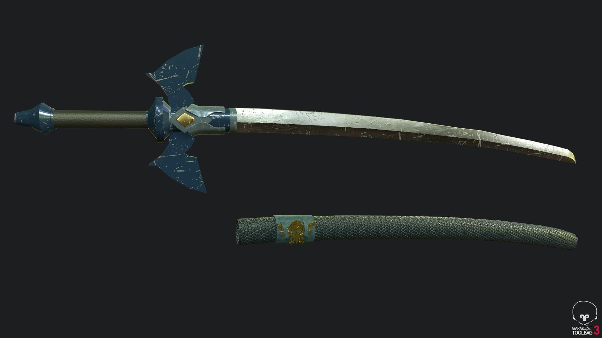 Samurai Link Low-poly 3D model_13