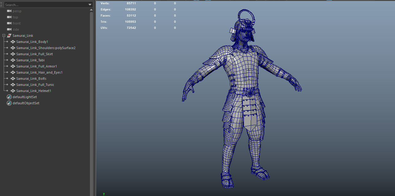Samurai Link Low-poly 3D model_16