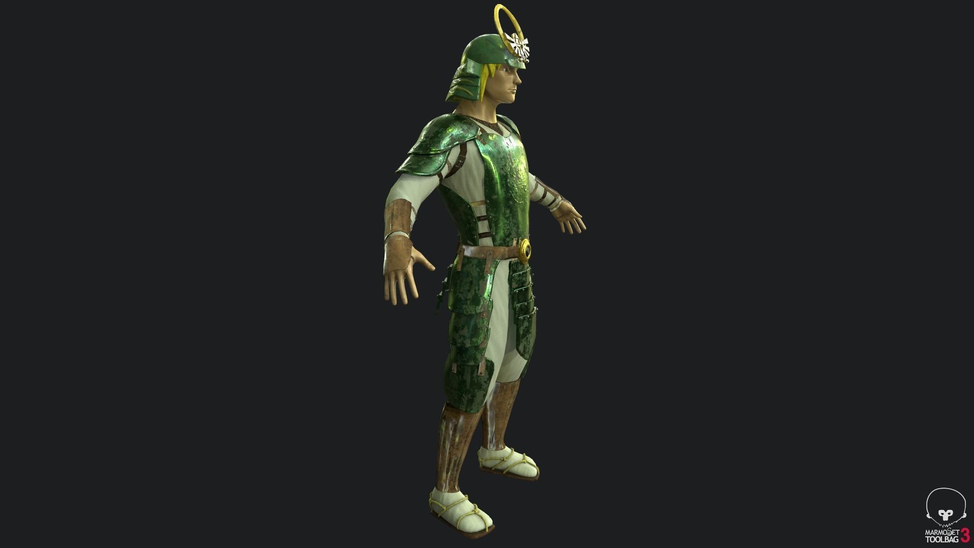 Samurai Link Low-poly 3D model_7