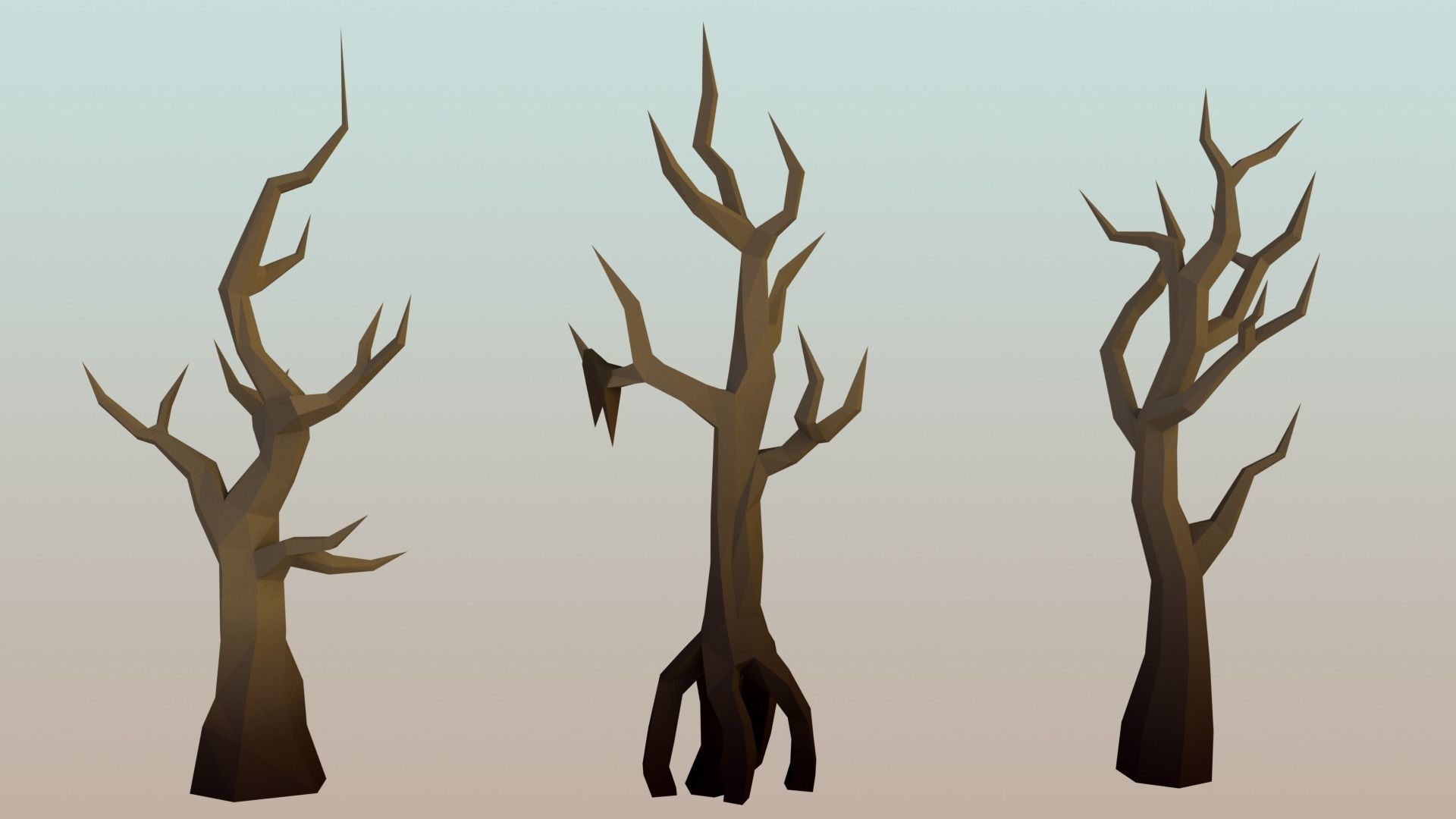 3D model Swamp Assets - Trees Pack Low-Poly Marsh VR / AR / low-poly ...