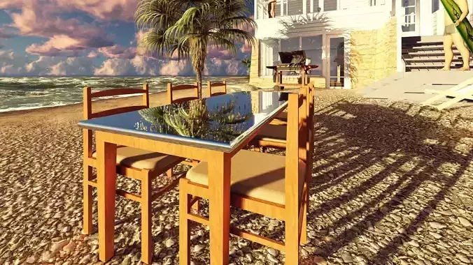 Table with chairs sketchup