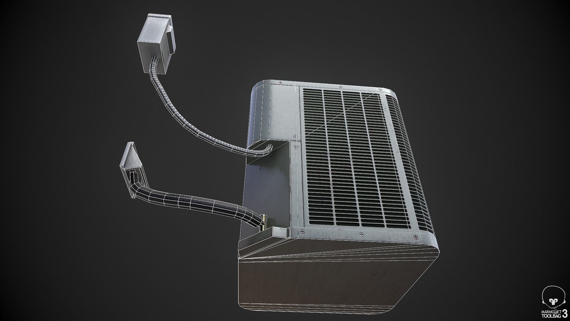 AC Unit Low-poly 3D model_8